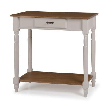 Imagem de Aparador para Sala em Madeira Maciça 1 Gaveta e Prateleira 634P Linz Móveis - Off White/Imbuia 