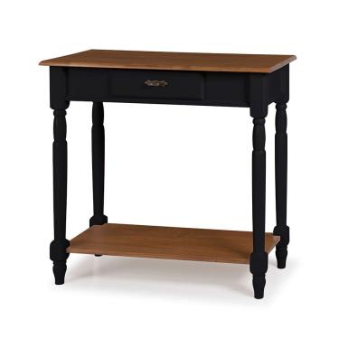 Imagem de Aparador para Sala em Madeira Maciça 1 Gaveta e Prateleira 634P Linz Móveis - Preto/Imbuia 