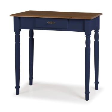 Imagem de Aparador para Sala em Madeira Maciça 1 Gavetas 634 Linz Móveis - Azul Petróleo/Imbuia Glazer