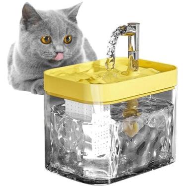 Imagem de Bebedouro Fonte Agua Gatos Reservatorio 1.5 Litros Pets - TATUDEBOA