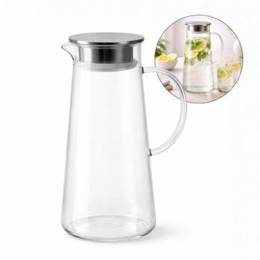 Imagem de Jarra de Vidro 1,8L com Tampa de Metal e Alça Ergonômica  Ideal para Á