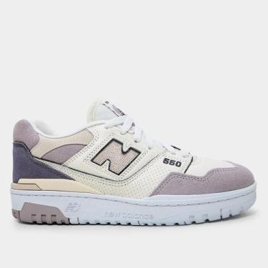Imagem de Tênis New Balance 550 Feminino, Branco, Prata, 37