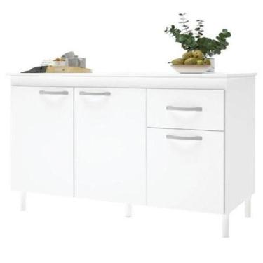 Imagem de Balcão de Pia Indékes 2 Portas, sem tampo Branco, 120 cm - INDEKES