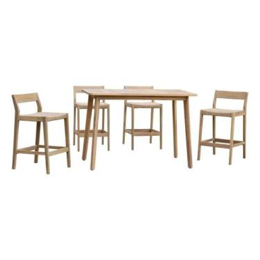 Imagem de Conjunto Bar Madeira 5 Pecas 1 Mesa 4 Cadeiras Marrom - Brazil Home Li