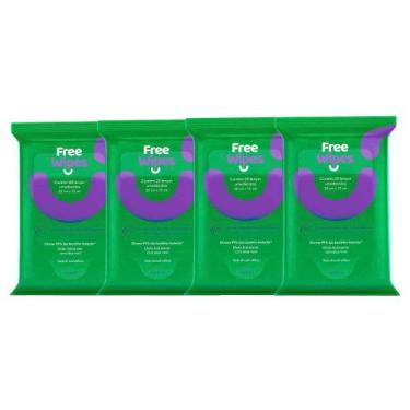 Imagem de Kit Free Wipes Lenço Umedecido Antisseptico com 4 Unidades, Kit