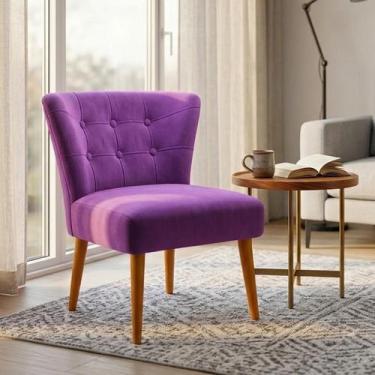 Imagem de Cadeira Decorativa Pétala Palace Veludo Sala Jantar Recepção - Impactu