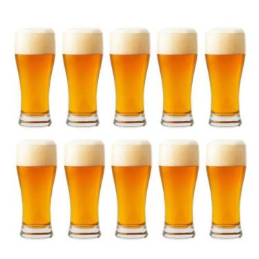Imagem de Jogo 10 Copo De Cerveja Chopp De Vidro Tulipa Bar Restaurante 315ml Em