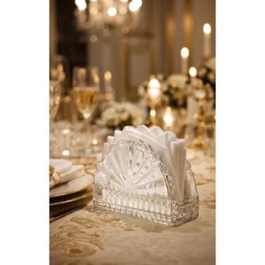 Imagem de Porta Guardanapo Cristal Leque Mesa Elegante Vidro Transpare - Congrat