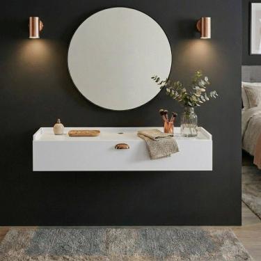 Imagem de Penteadeira Ideal P/Utensílios Maquiagem Pequena 1 Porta Basculante Decoração Moderna M...