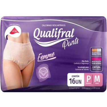 Imagem de Roupa Íntima Descartável Qualifral Femme Pants P/M Feminino 16 Unidade