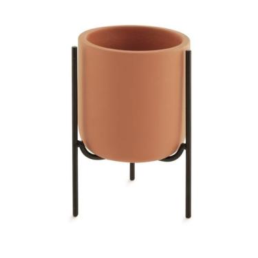 Imagem de Cachepot em cimento terracota com suporte em metal tamanho g - Mart Co