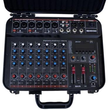 Imagem de Mesa de Som Amplificada SoundVoice MA-802 8 Canais com Maleta