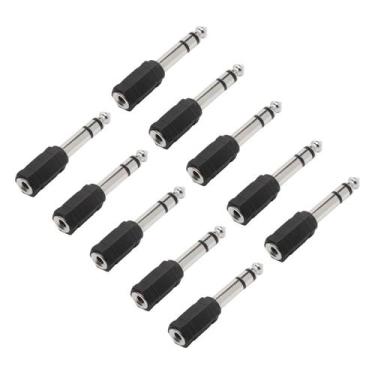 Imagem de Kit 10 Plug Adaptador P2 Fêmea Stereo Para P10 Macho Stereo - MXT