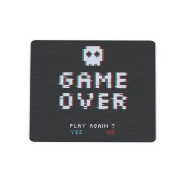 Imagem de Mouse pad Criativo Retangular 22x18 Game Over - Geek Vip, Preto