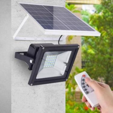 Imagem de Refletor Led 200w Com Placa Solar 30w Branco Frio 6500k - Lt Leds