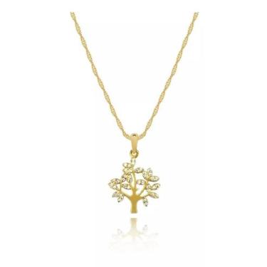 Imagem de Cordão Feminino Ouro 18k 50cm Pingente Árvore Da Vida - S. Demór Joias