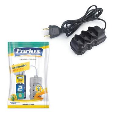 Imagem de Extensão Elétrica 5 Metros 2p 10a/250v Preto 3 Tomada Forlux - HOME22