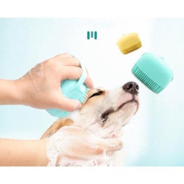 Imagem de Esponja/ Escova Para Banho PET -Silicone com Dispensador Sabonete liqu