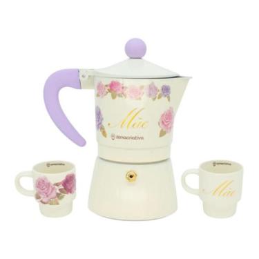 Imagem de Cafeteira Italiana Moka Mãe Zona Criativa Canecas Empilháveis Xícara d