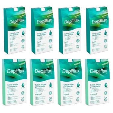 Imagem de 4CX Folhas Prontas Corporais+4CX Faciais Depilflax Aloe Vera - Lilabel