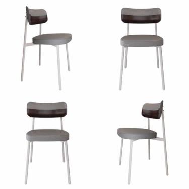 Imagem de Cadeira Alloa Fixa com 4 Pés 50 x 44,7 x 83,8 cm com 4 Unidade Cinza/C