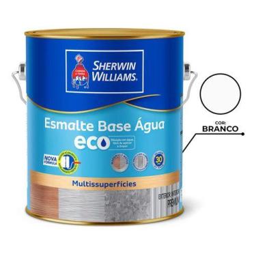 Imagem de Esmalte Eco Base De Água Sherwin Williams 3,6l Acetinado Cor Branco Ac