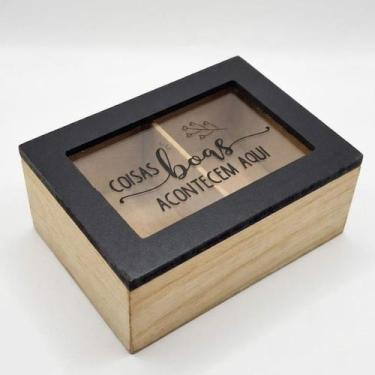 Imagem de Porta Chá Organizador MDF Decorativo 2 Divisórias Compacto - cosy