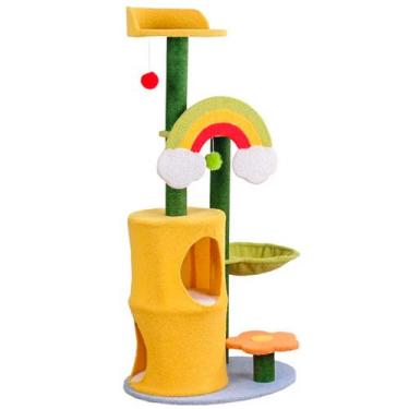 Imagem de Arranhador para Gatos Temático Árvore Arco-Íris com Plataformas e Casi