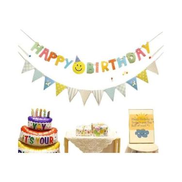Imagem de Conjunto De Bandeiras De Puxar Para Aniversário De Adultos E Crianças,