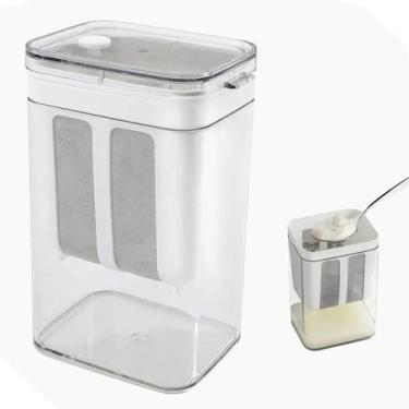 Imagem de Pote Coador de Iogurte Grego Separa Soro do Leite Fermentacao Caseiro 