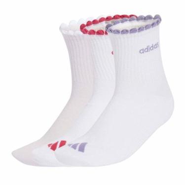 Imagem de Kit Meia Adidas Ankle 3 Pares, Branco, Roxo, 43/45