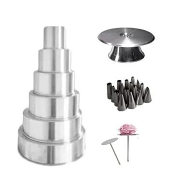 Imagem de Formas Redondas 6 Pçs + Bailarina + 16 Bicos + Suporte Rosas