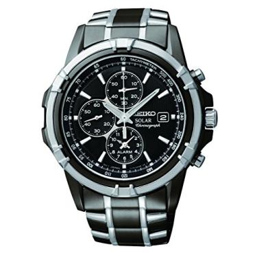 Imagem de Relógio masculino de aço inoxidável Seiko SSC143, Preto