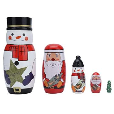 Imagem de TOPINCN 5pcs Bonecas de Natal, Bonecos de Boneco de Neve Redondos Brilhantes Bonecos de Papai de Natal Atraentes Ornamentos Decorativos para Festivo