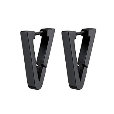 Imagem de Brincos masculinos de argola GoldChic Jewelry, aço cirúrgico hipster punk spike argola brincos de pressão para homens/mulheres, hipoalergênicos para orelhas sensíveis, caixa de presente