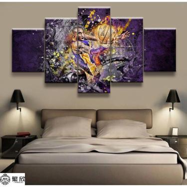 Imagem de Quadro Decorativo NBA Basquete 5 peças 130x65 cm em tecido