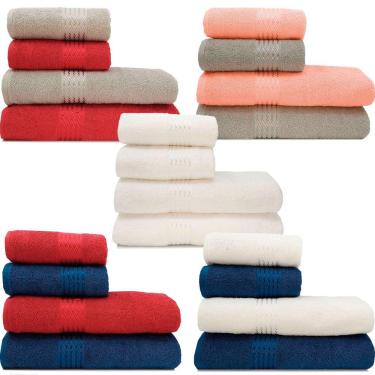 Imagem de Jogo Toalhas 4 Peças Banho e Rosto 100% Algodão Prisma Lisa Dohler