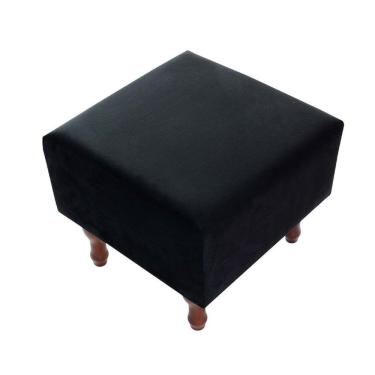 Imagem de Puff Banqueta com Espuma 40x40cm Quadrado Suede Decorativo Pés Madeira