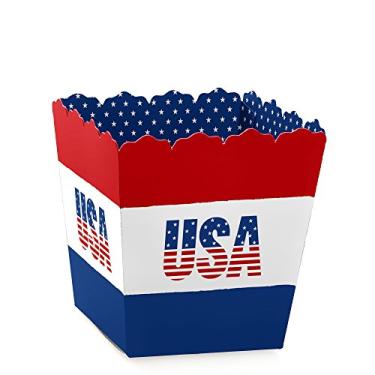 Imagem de Big Dot of Happiness Stars and Stripes – Mini caixas de lembrancinhas de festa – Memorial Day USA Patriotic Party Treat Candy Boxes – Conjunto com 12