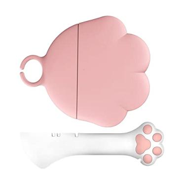 Imagem de Bothyi Abridor de latas de comida portátil para gatos de estimação tampa enlatada colher de mexer abridor de pote ferramenta