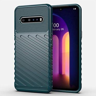 Imagem de YUNCHAO Caixa de telefone Para lg v60 thinq À prova de choque tpu soft hall capa para celular
