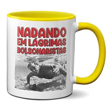 Imagem de Caneca Lula Mergulhando Nadando Em Lágrimas Bolsonaristas! (Amarela)