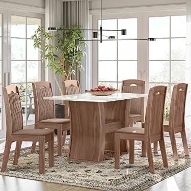 Imagem de CONJUNTO SALA DE JANTAR BELGICA 1,35 COM 6 CADEIRAS AMEN 73B