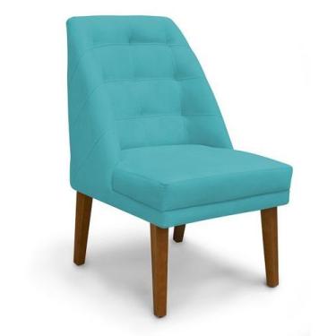 Imagem de Cadeira De Jantar Paris Suede Azul Turquesa - Meular Decor - Meu Lar D