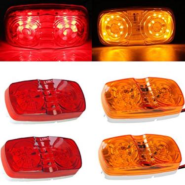 Imagem de NEW SUN 4x luzes de LED para trailers trailers 10 diodos duplo luzes de Bullseye vermelho/âmbar