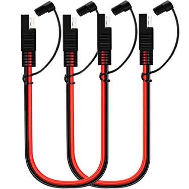 Imagem de AYECEHI 10 AWG SAE Cabo de extensão SAE para SAE Cabo de extensão [2 unidades] DC Power Cabo de extensão automotivo de conexão rápida cabo resistente com tampa à prova d'água - 30 cm