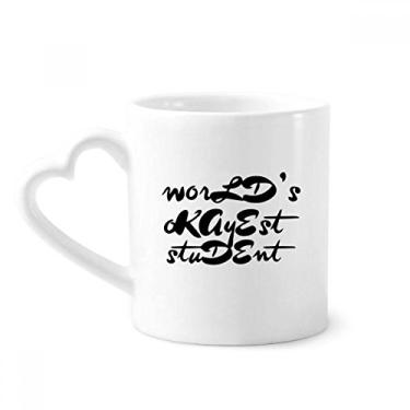 Imagem de World's Okayest Student Teacher Caneca de café cerâmica copo de coração de vidro