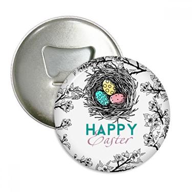 Imagem de Feliz Páscoa Festival Religião Ovo Ninho de Garrafa Imã de Geladeira Emblema Multifuncional