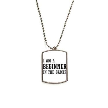 Imagem de Colar com pingente de identificação de cachorro I Am A Beginner In The Games em aço inoxidável