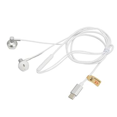 Imagem de Fone de Ouvido USB-C Com Fio Com Cancelamento de Ruído Fone de Ouvido Plug and Play Dispositivos de Telefone Celular Estéreo de Alta Fidelidade Tipo C para Esportes e Música (Branco)